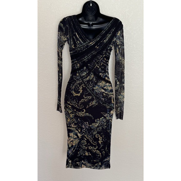 FUZZI Jean Paul Gaultier Mesh Bodycon Dress Whimsigoth Y2K, S - Picture 4 of 13